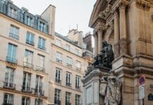 the statue of moliere in paris france