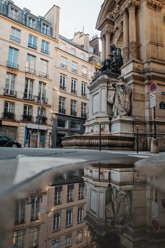 the statue of moliere in paris france
