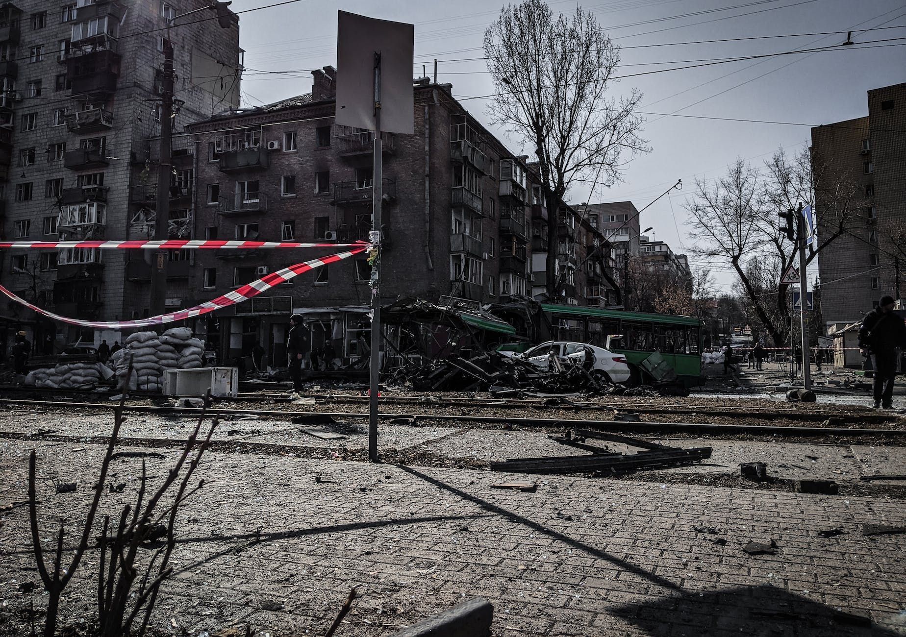 «Bourreaux» du peuple ukrainien war destruction in ukrainian city