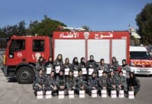 Sous le Haut Patronage de son excellence Madame Anne Grillo, ambassadrice de France au Liban, le Groupe Clarins et le Groupe Fattal célèbrent 50 ans de partenariat et honorent à cette occasion les sapeuses-pompières du Liban
