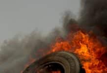 a burning tire