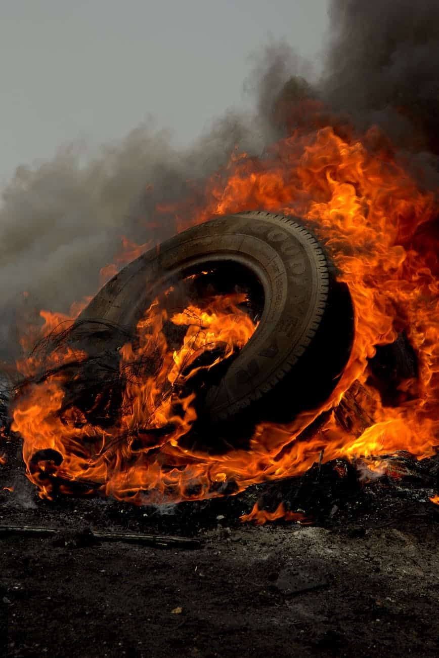 a burning tire