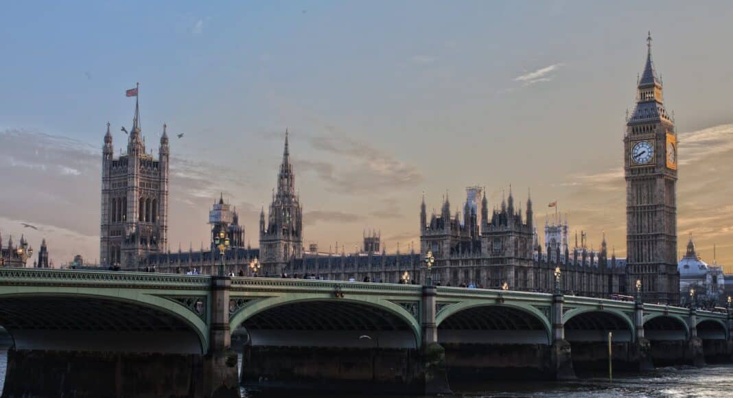 bridge over river in city