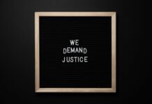 we demand justice inscription in frame