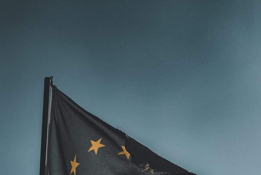 close up photography of european flag