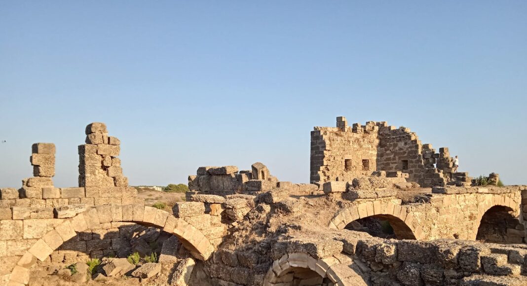 ruined brick structure under blue sky