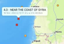 Un séisme au large des côtes syriennes secoue un peu le Nord du Liban