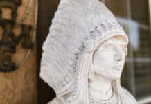 close up photo of a white statue