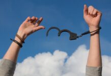 low section of man against sky