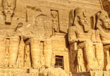 statues of ramses in abu simbel temple