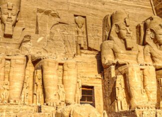 statues of ramses in abu simbel temple