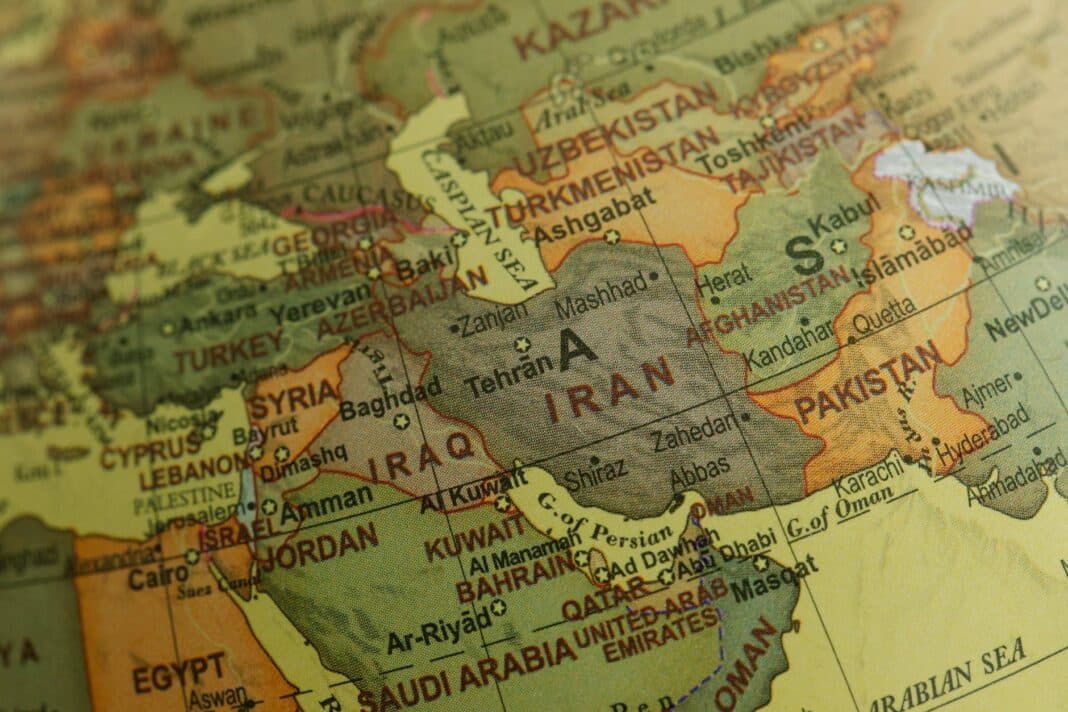 middle eastern countries in a world map