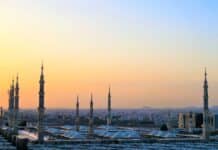 dome buildings during golden hour