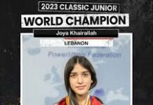 L’haltérophile libanaise Joya Khairallah devient la jeune femme de 22 ans la plus forte du monde L'haltérophile libanaise Joya Khairallah devient la jeune femme de 22 ans la plus forte du monde
