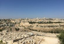 ancient city with old buildings on sunny day