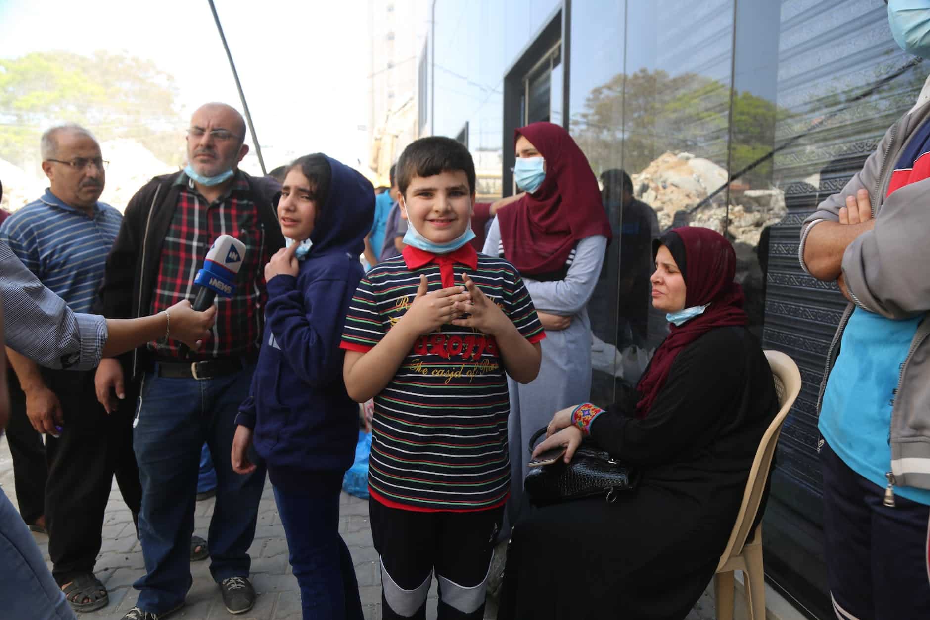 a children having interview