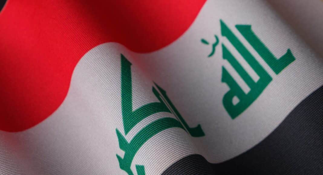 flag of iraq in close up shot