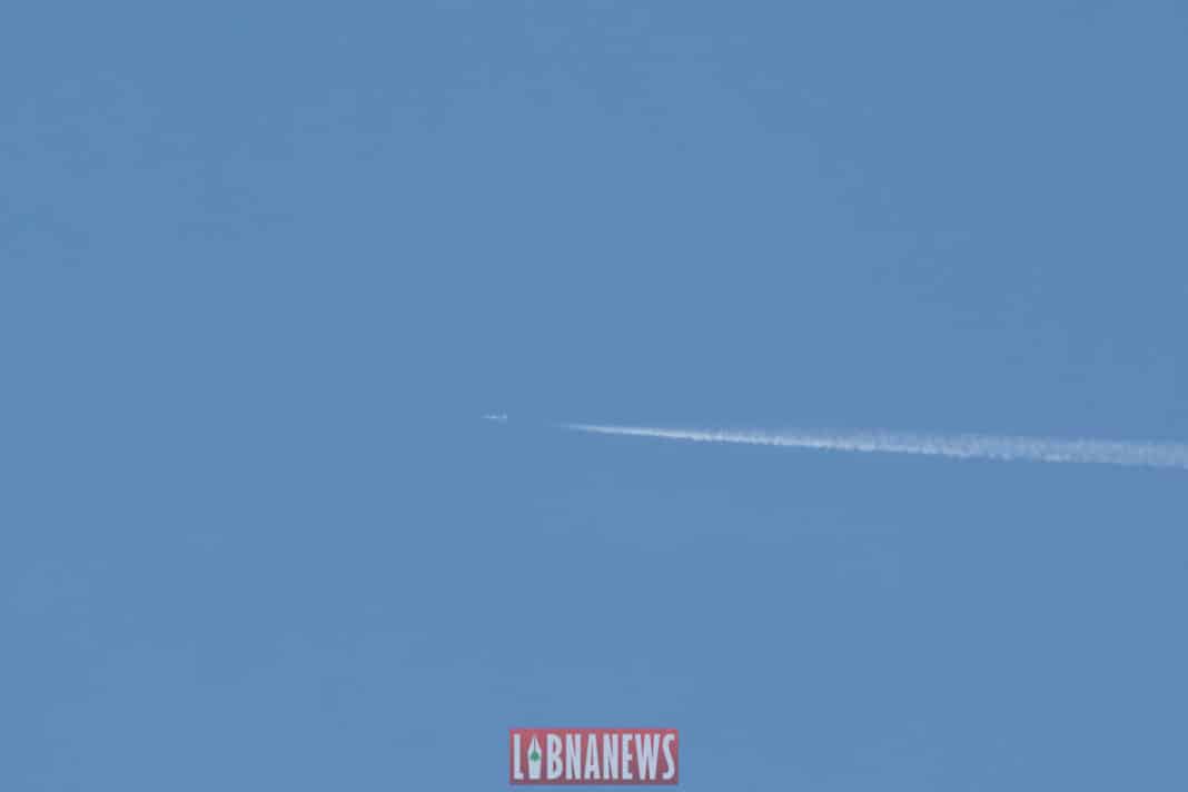 Un avion israélien survolant la capitale libanaise, le 11 février 2024. Crédit Photo: Libnanews.com, tous droits réservés