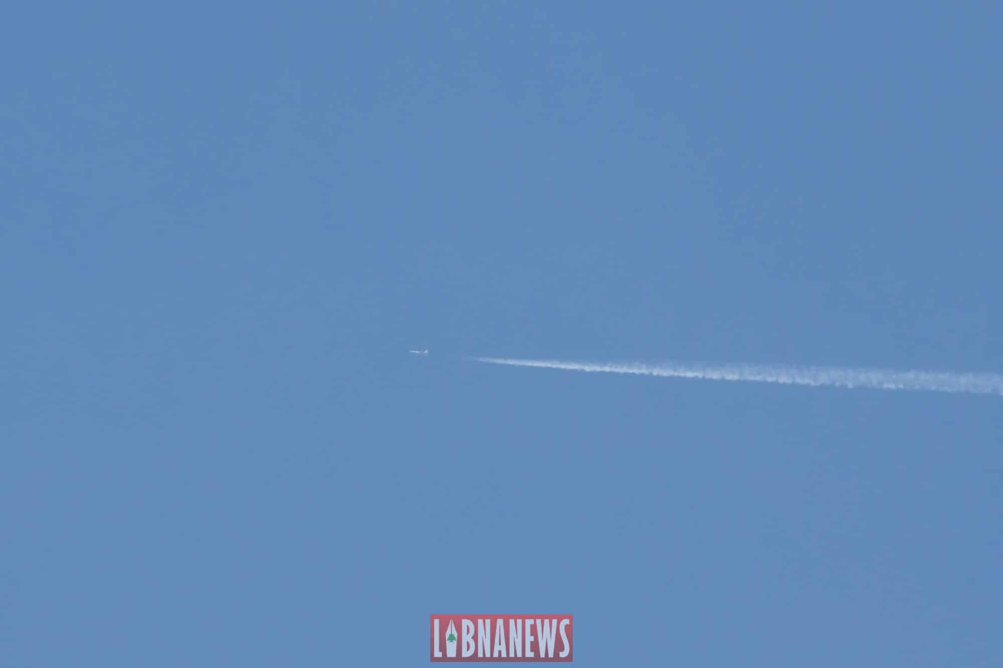 Un avion israélien survolant la capitale libanaise, le 11 février 2024. Crédit Photo: Libnanews.com, tous droits réservés