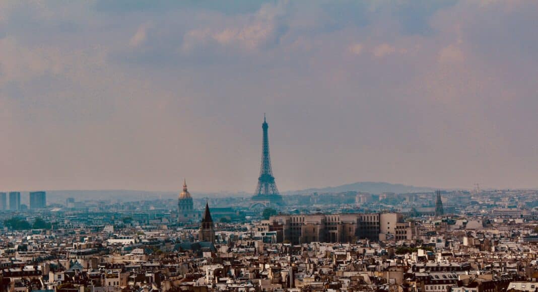 aerial view of eiffel tower