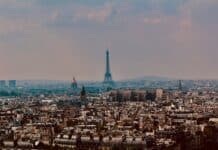 aerial view of eiffel tower