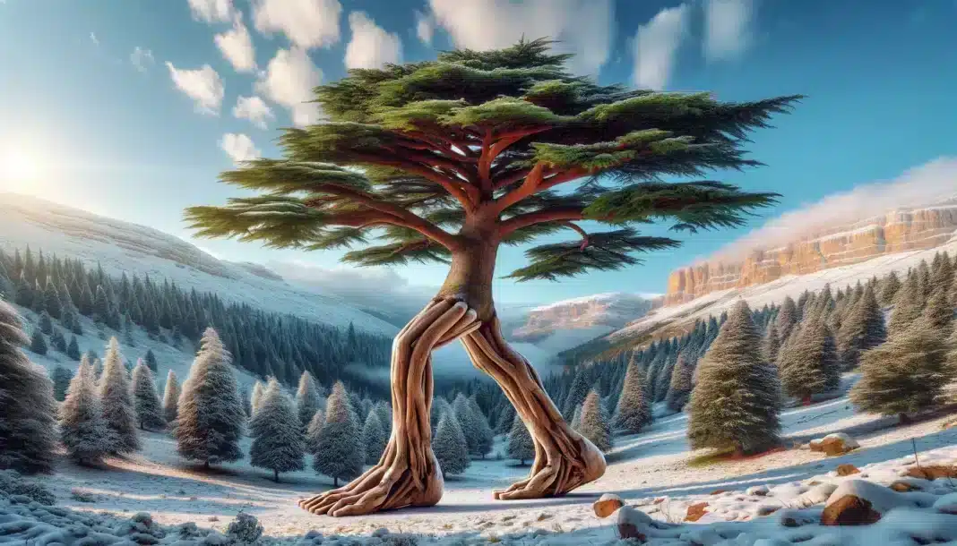 Les aventures comiques du Cèdre Voyageur : Un récit surprenant d&rsquo;un arbre AI qui tente de s&rsquo;évader de sa forêt