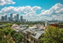 city buildings aerial photography
