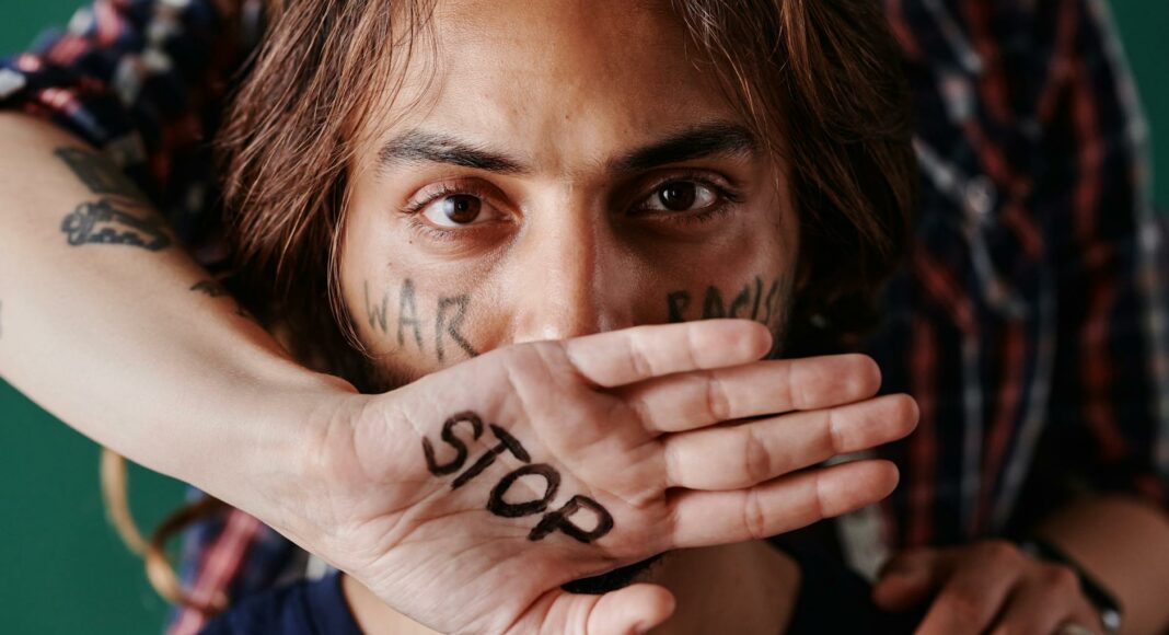 portrait of activist fighting against racism and war