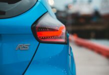 stylish shiny taillight of sport car