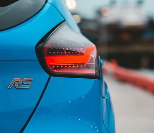 stylish shiny taillight of sport car