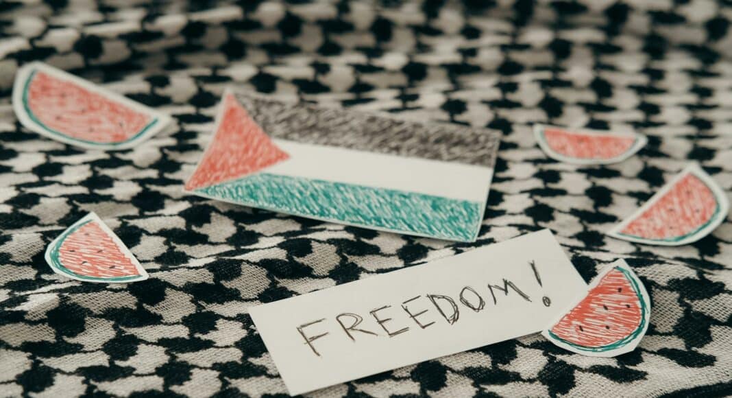 sticker with a palestinian flag