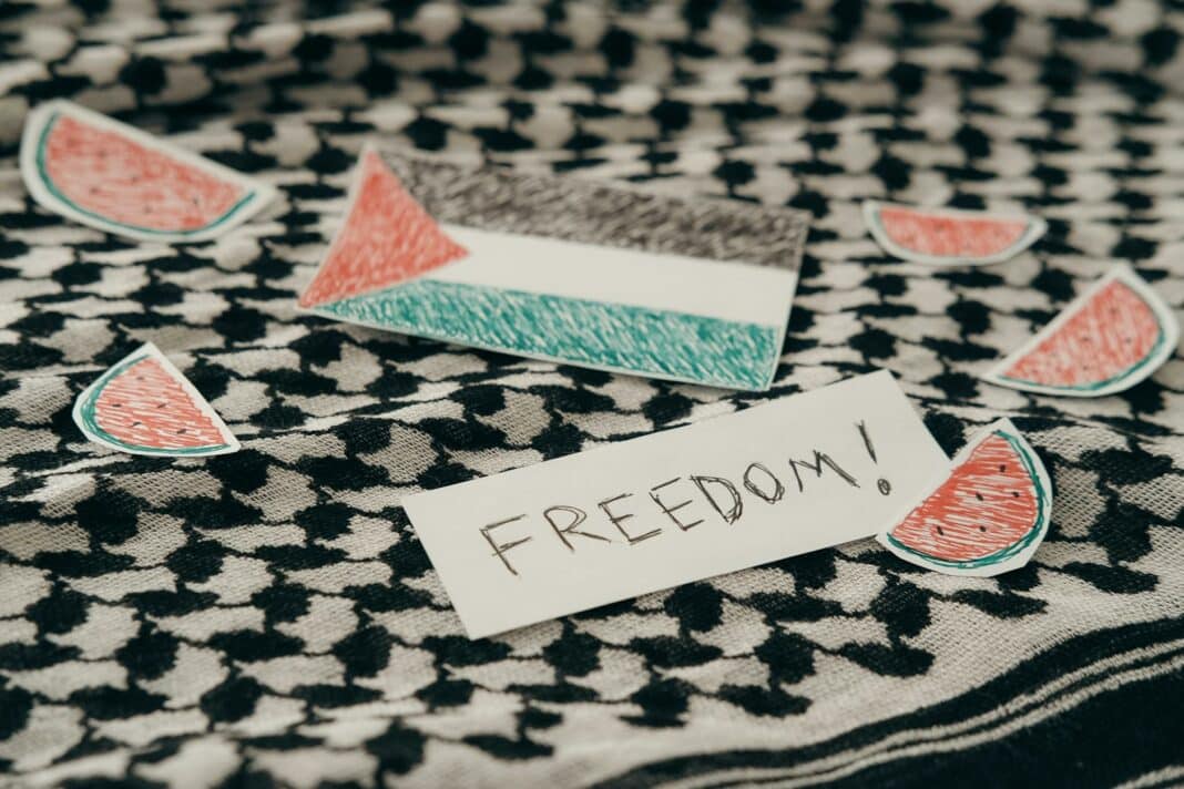 sticker with a palestinian flag