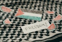 sticker with a palestinian flag