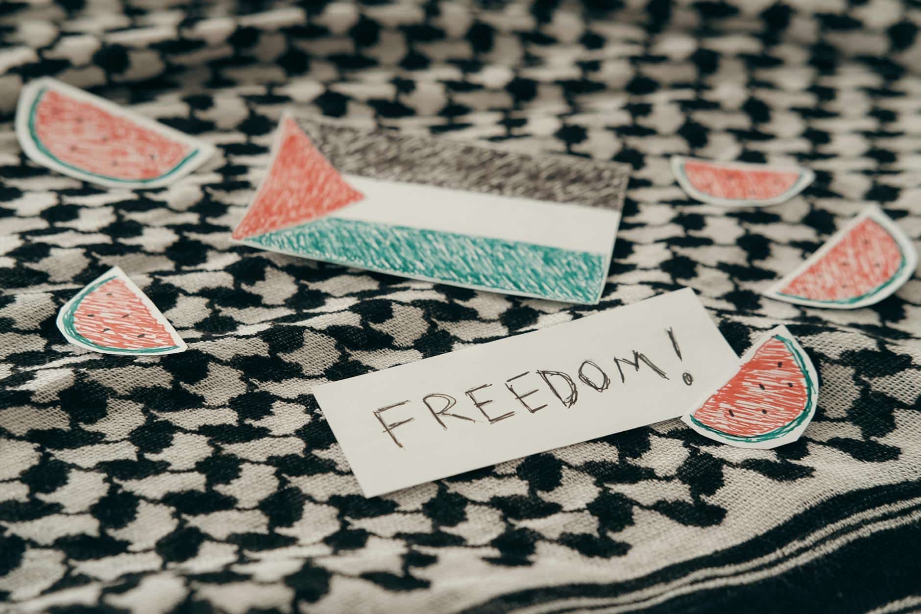 sticker with a palestinian flag