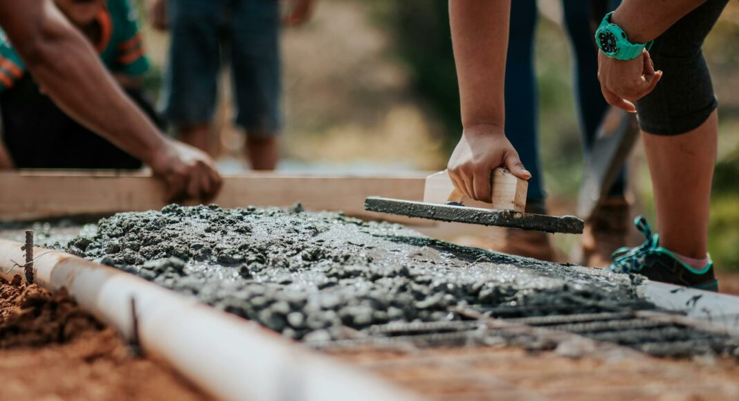 selective focus photography cement