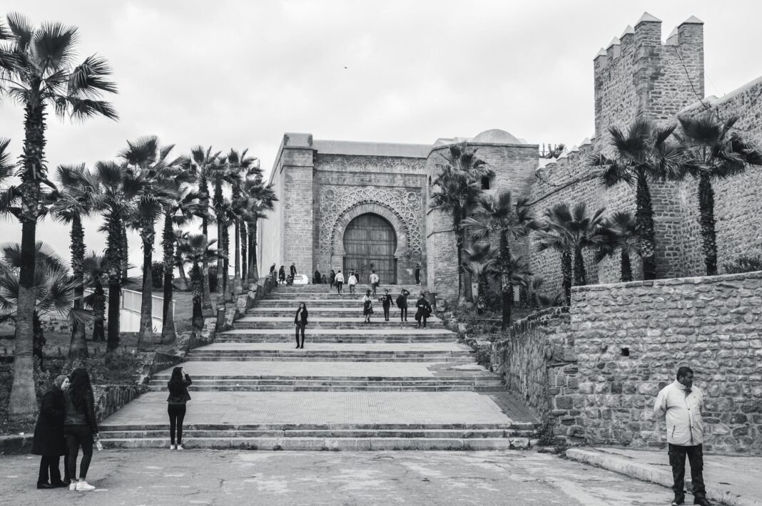 the facade of almohad gate of kasbah of the udayas