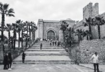 the facade of almohad gate of kasbah of the udayas