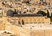 high angle view of a jerusalem city and al aqsa mosque