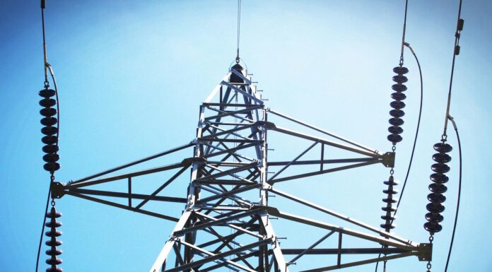 low angle view of electric post