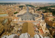 aerial view of vatican city