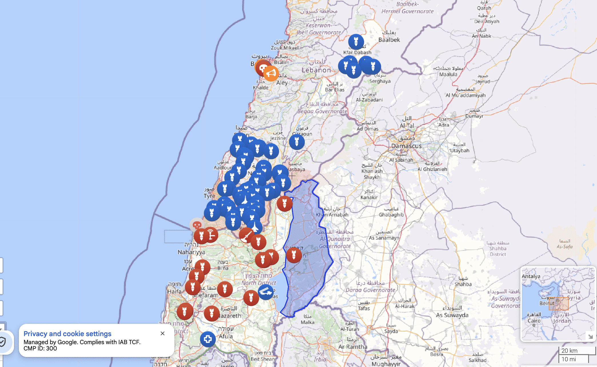 Face à la pression israélienne, le Hezbollah pourrait changer de tactique Cartes des opérations principales des dernières 24 heures au 24 septembre 19h30 Source: Liveuamap.com