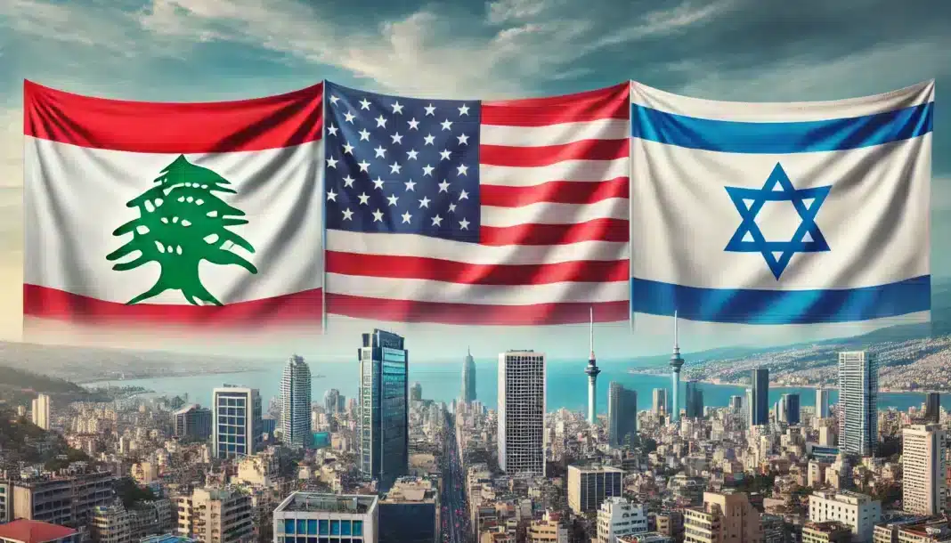 Liban USA Israël flag