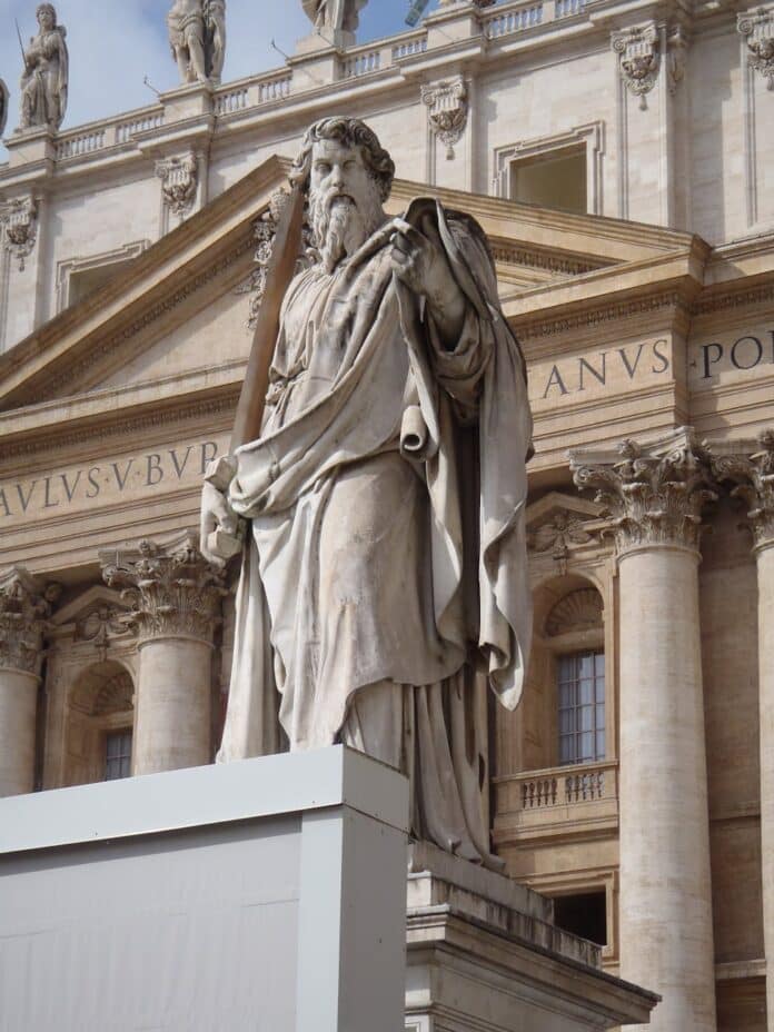 statue of saint paul in vatican city