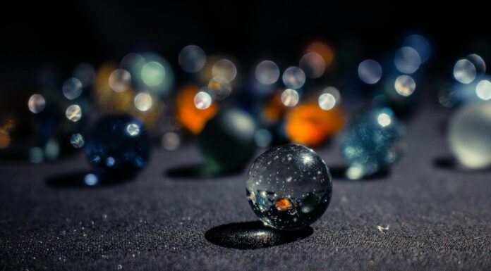 selective focus photography of marble ball