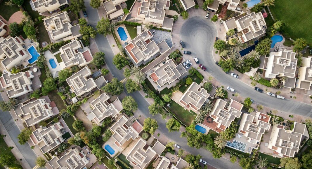 aerial view of buildigns