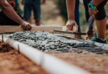 selective focus photography cement