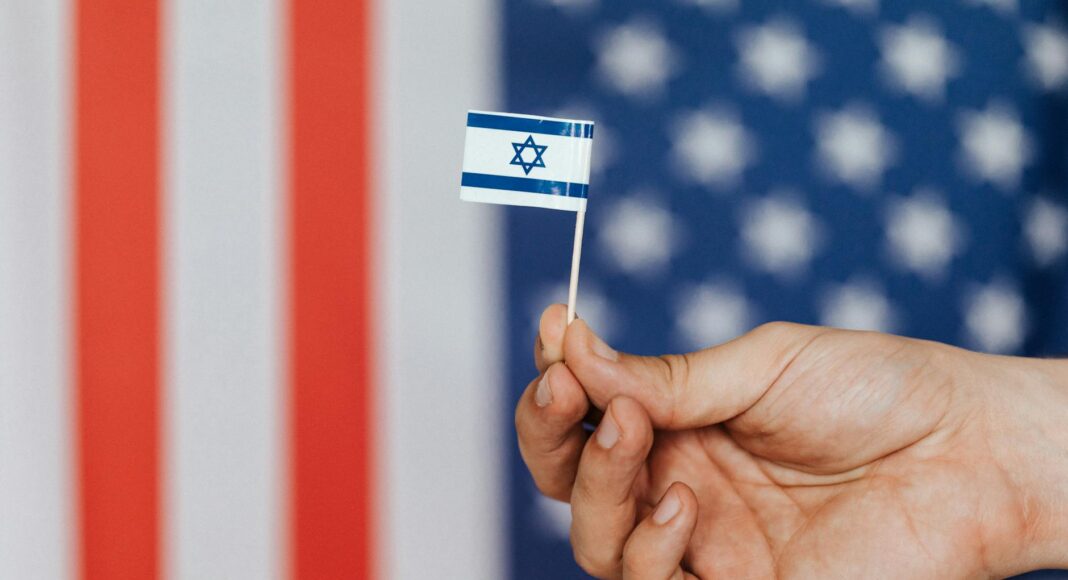 crop person showing handmade flag of israel