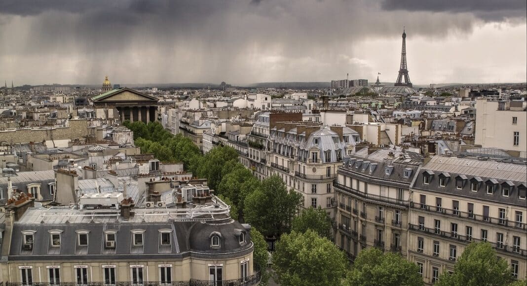 paris, city, cloudy day