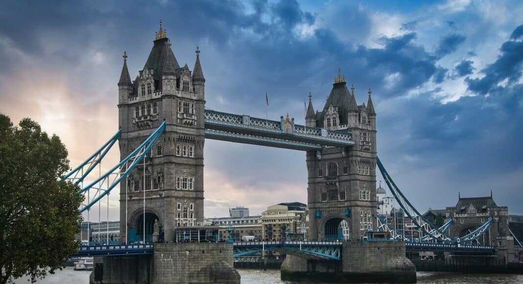 building, river, bridge