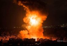 Point de la situation à 9h: escalade toujours A picture of the raid that targeted the Al-Laylaki area a short while ago